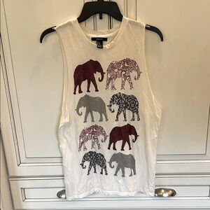 Forever 21 women’s size medium tank top with elephants